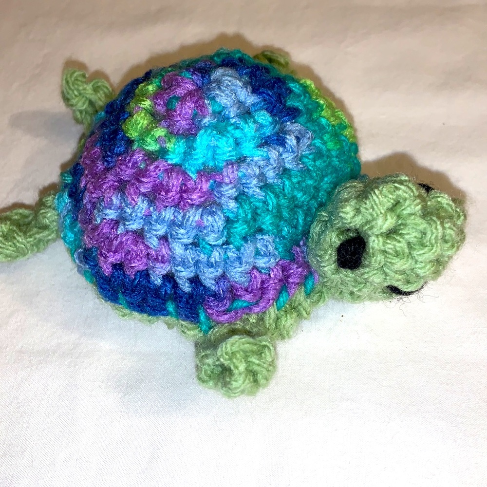 HAND CRAFTED Crochet Potent Organic Catnip Colorful Turtle Interactive Cat Toy - Picture 3 of 5